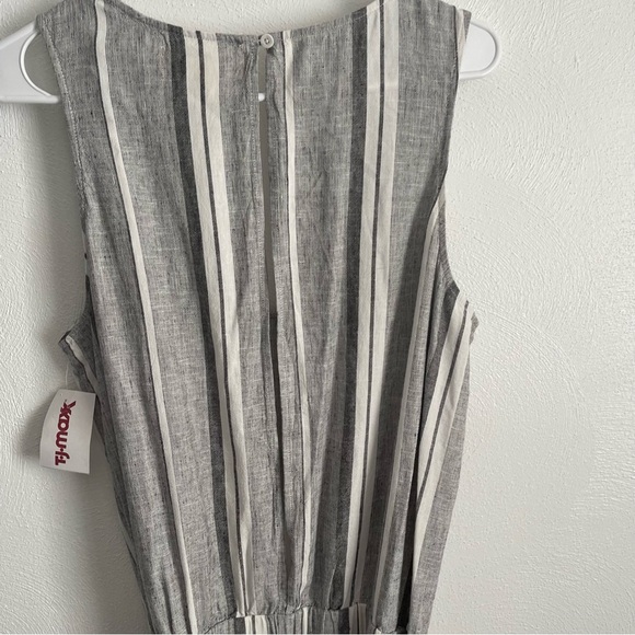 Cloth & Stone Gray Striped Sleeveless Jump Suit linen blend size medium NWT - Picture 11 of 14
